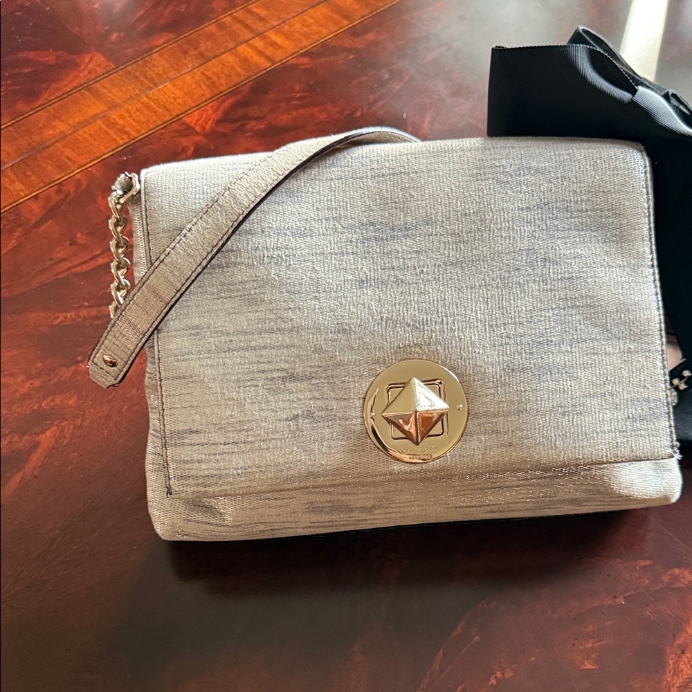 Kate Spade Metallic Clutch with Gold Accent